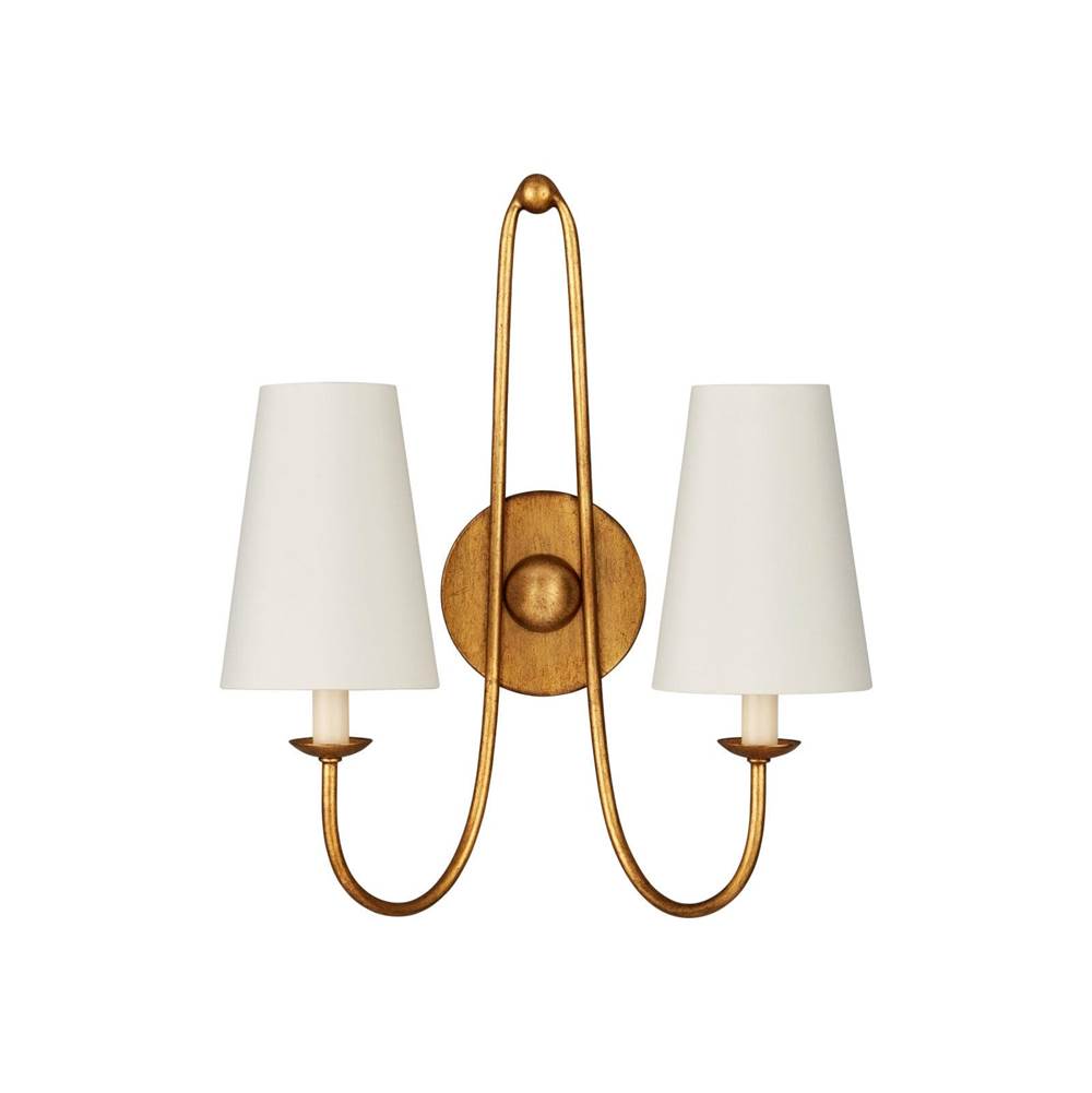 Currey And Company 5000-0318 Antique Gold Leaf Brayden Double-light Wall Sconce Image 4