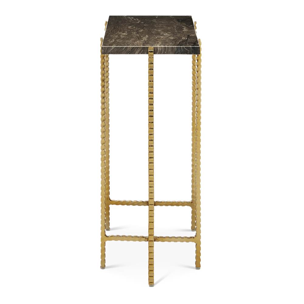 Currey And Company 4000-0172 Natural,Gold Flying Gold Marble Side Table Image 6