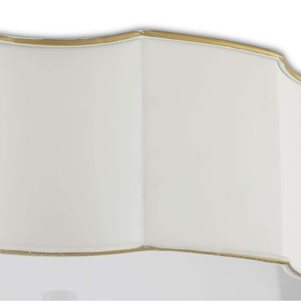 Currey And Company 9999-0067 Snow White,Gold Highlights Wexford White Flush Mount Image 2