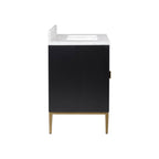 Currey And Company 3800-0008 Dark Sapphire,Caviar Black,Natural,White,Antique Brass Kallista 30'' Blue Vanity With Rectangular Undermount Sink Image 4
