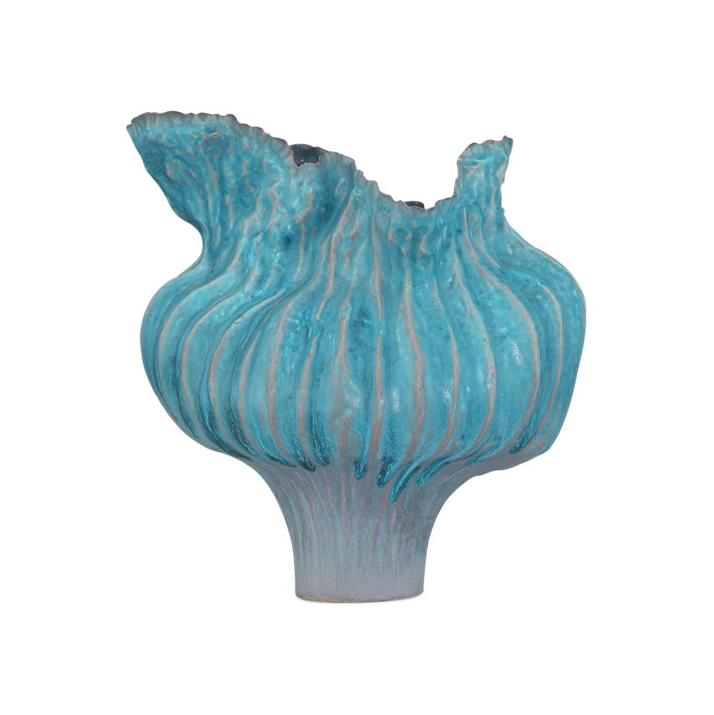 Currey And Company 1200-0981 Blue Flying Silk Blue Vase Image 3
