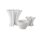 Currey And Company 1200-0934 White Godet White Vase Image 2