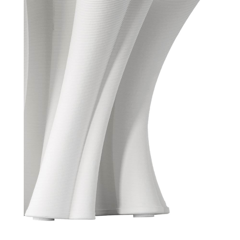 Currey And Company 1200-0935 White Godet Twist White Vase Image 5