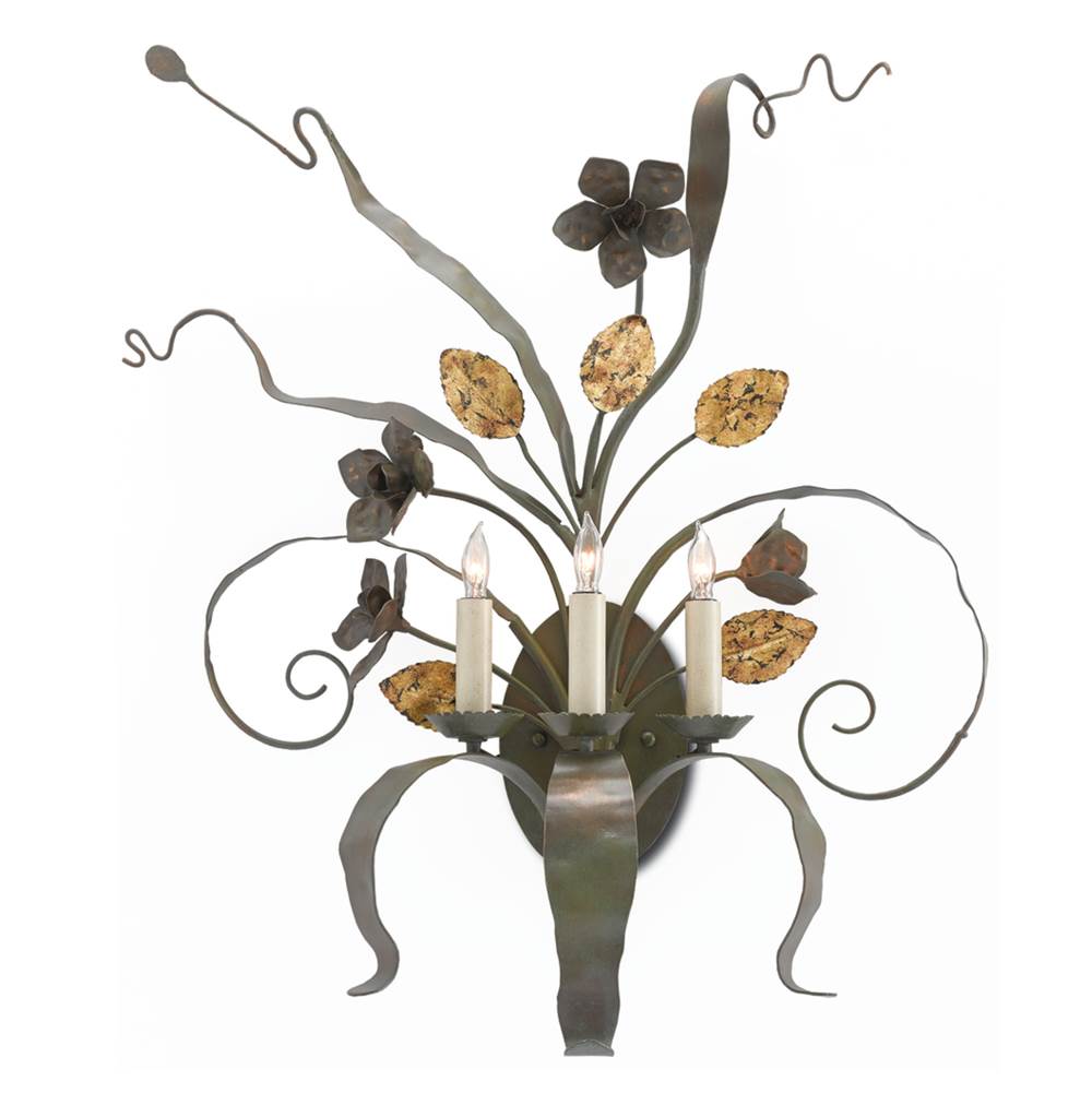 Currey And Company 5000-0067 Verdigris,Antique Gold Leaf Westley Wall Sconce Image 1