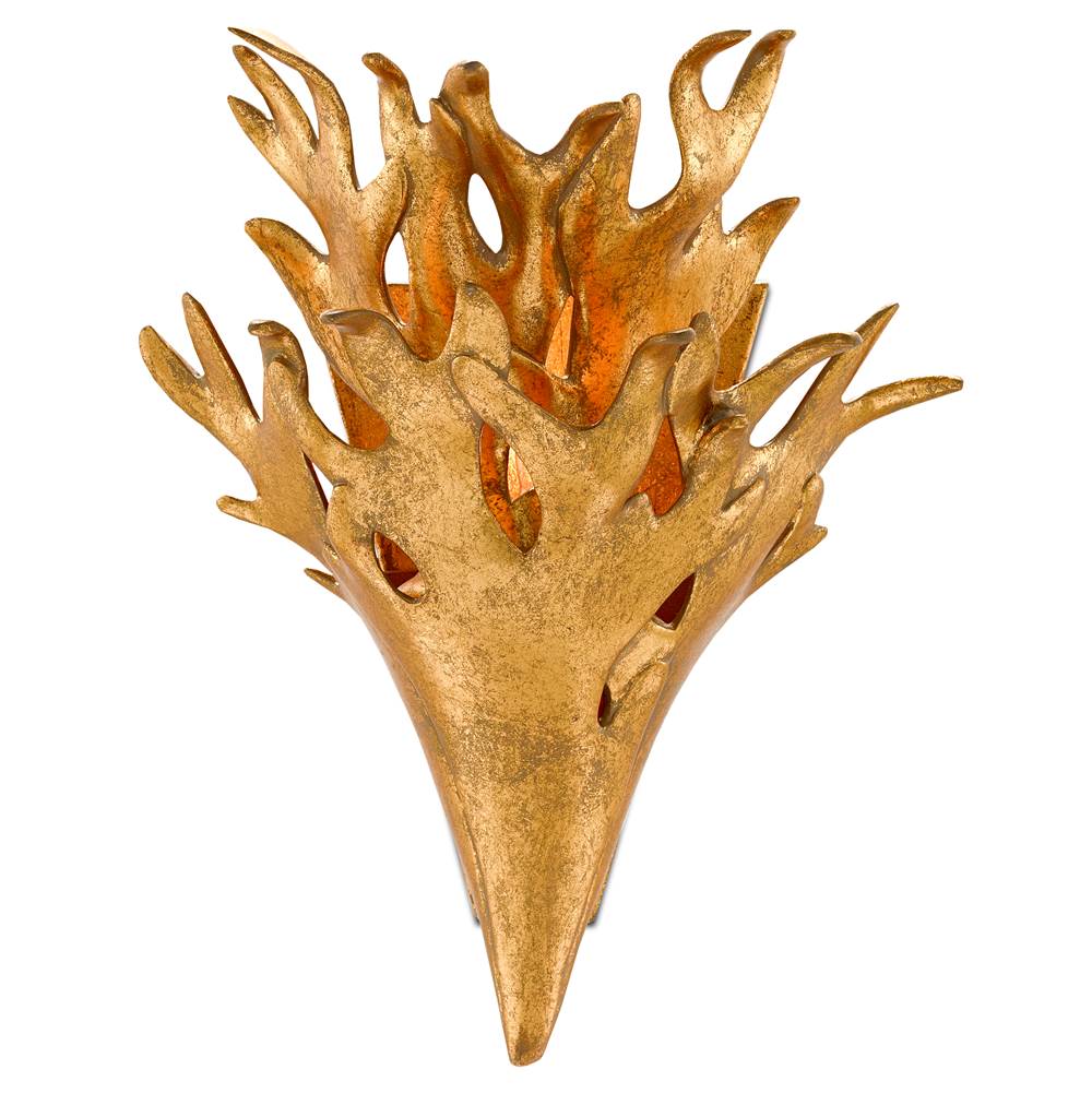 Currey And Company 5000-0126 Gold Leaf Formby Wall Sconce Image 1