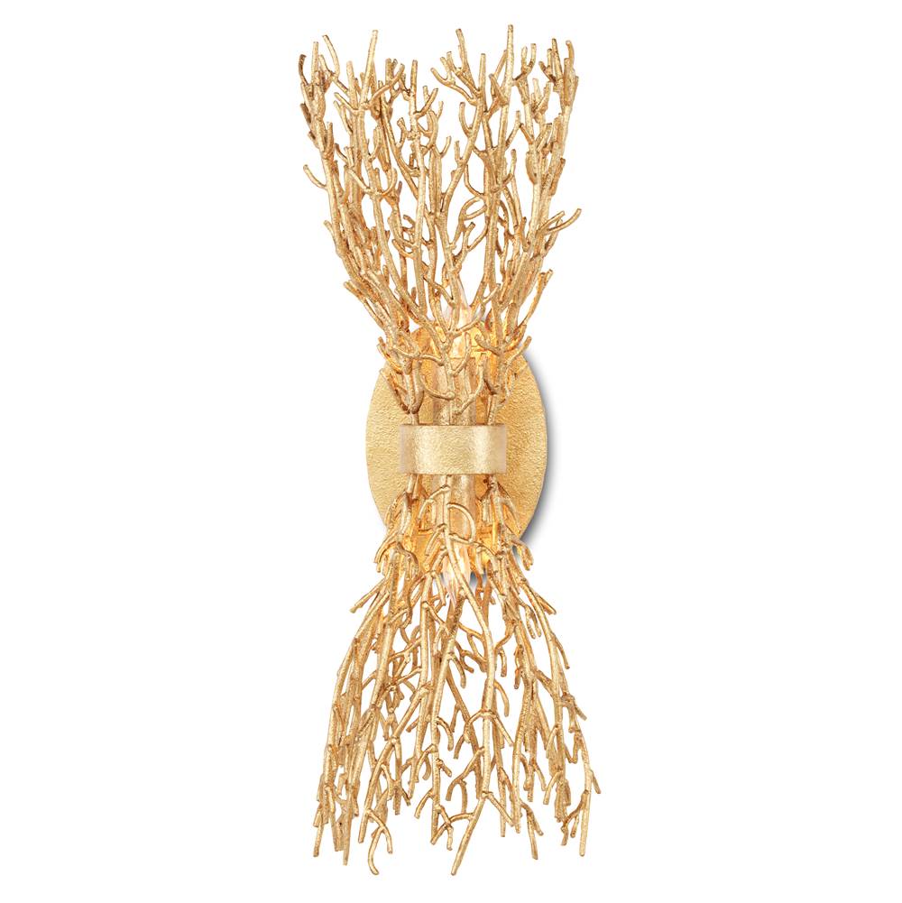 Currey And Company 5000-0200 Gold Gilt Sea Fan Wall Sconce Image 1