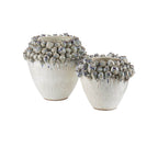Currey And Company 1200-0965 Ivory,Reactive Blue,Purple Poppy Pod Crown Large Vase Image 4