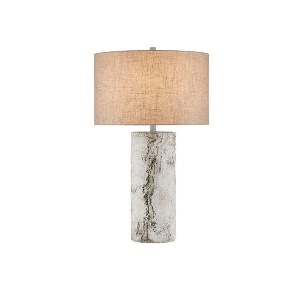 Currey And Company 6000-0979 Birch White,Gray Faux Birch Table Lamp Image 1