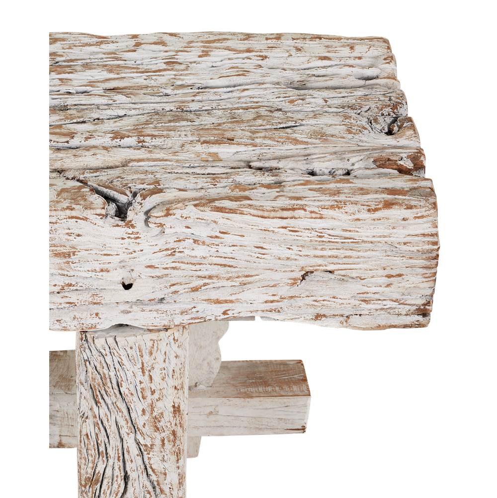 Currey And Company 3000-0306 Whitewash Holland Bench Image 7