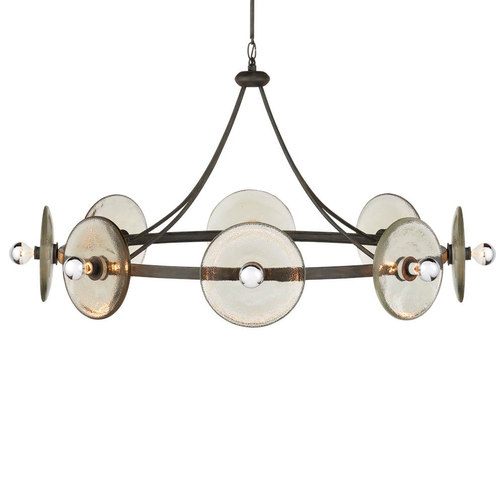 Currey And Company 9000-1150 Black Iron,Clear Circumstellar Disc Chandelier Image 4