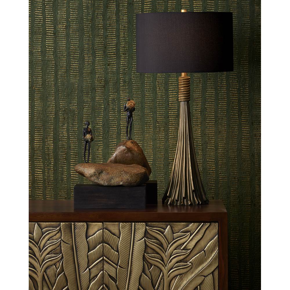 Currey And Company 1200-0910 Brown,Bronze,Green Man On Rock Medium Bronze Image 2