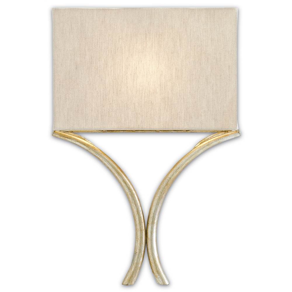 Currey And Company 5900-0006 Silver Leaf Cornwall Silver Wall Sconce Image 1