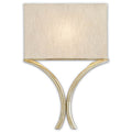 Currey And Company 5900-0006 Silver Leaf Cornwall Silver Wall Sconce Image 1