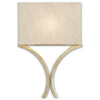 Currey And Company 5900-0006 Silver Leaf Cornwall Silver Wall Sconce Image 1