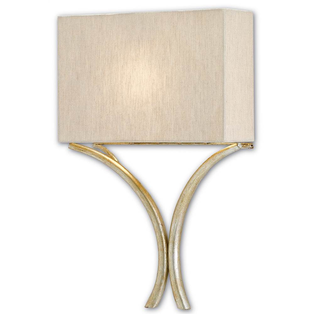 Currey And Company 5900-0006 Silver Leaf Cornwall Silver Wall Sconce Image 9