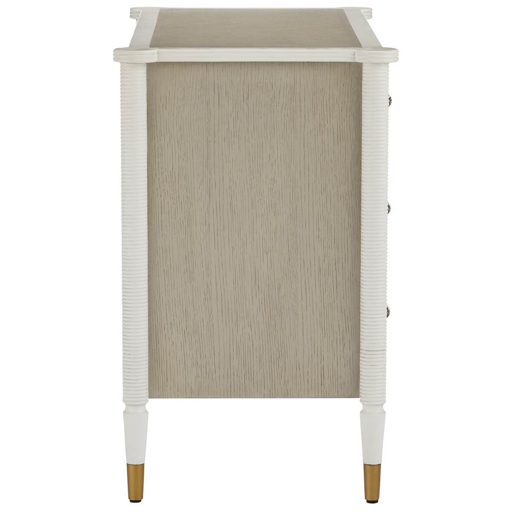 Currey And Company 3000-0264 Off White,Fog,Polished Brass Aster Chest Image 6