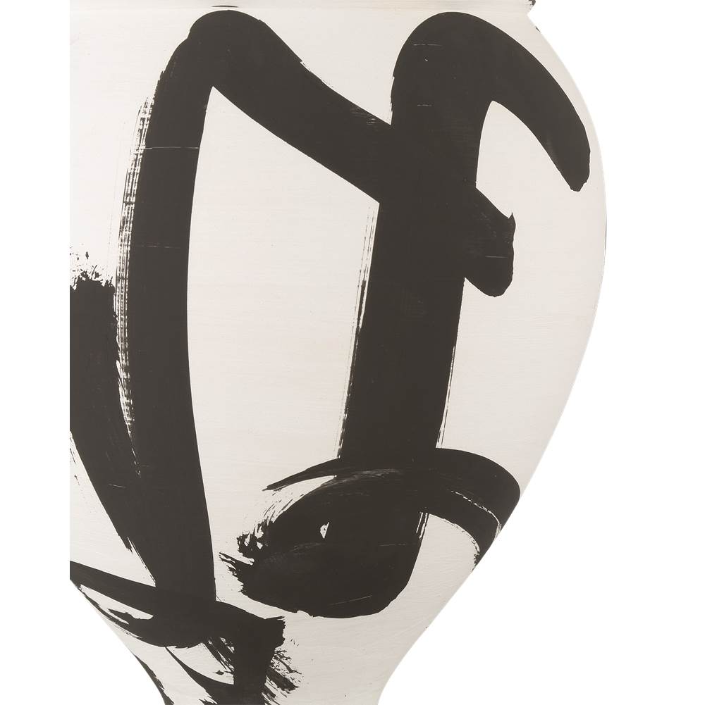 Currey And Company 1200-0869 Off White,Black Kenzo Medium Vase Image 5