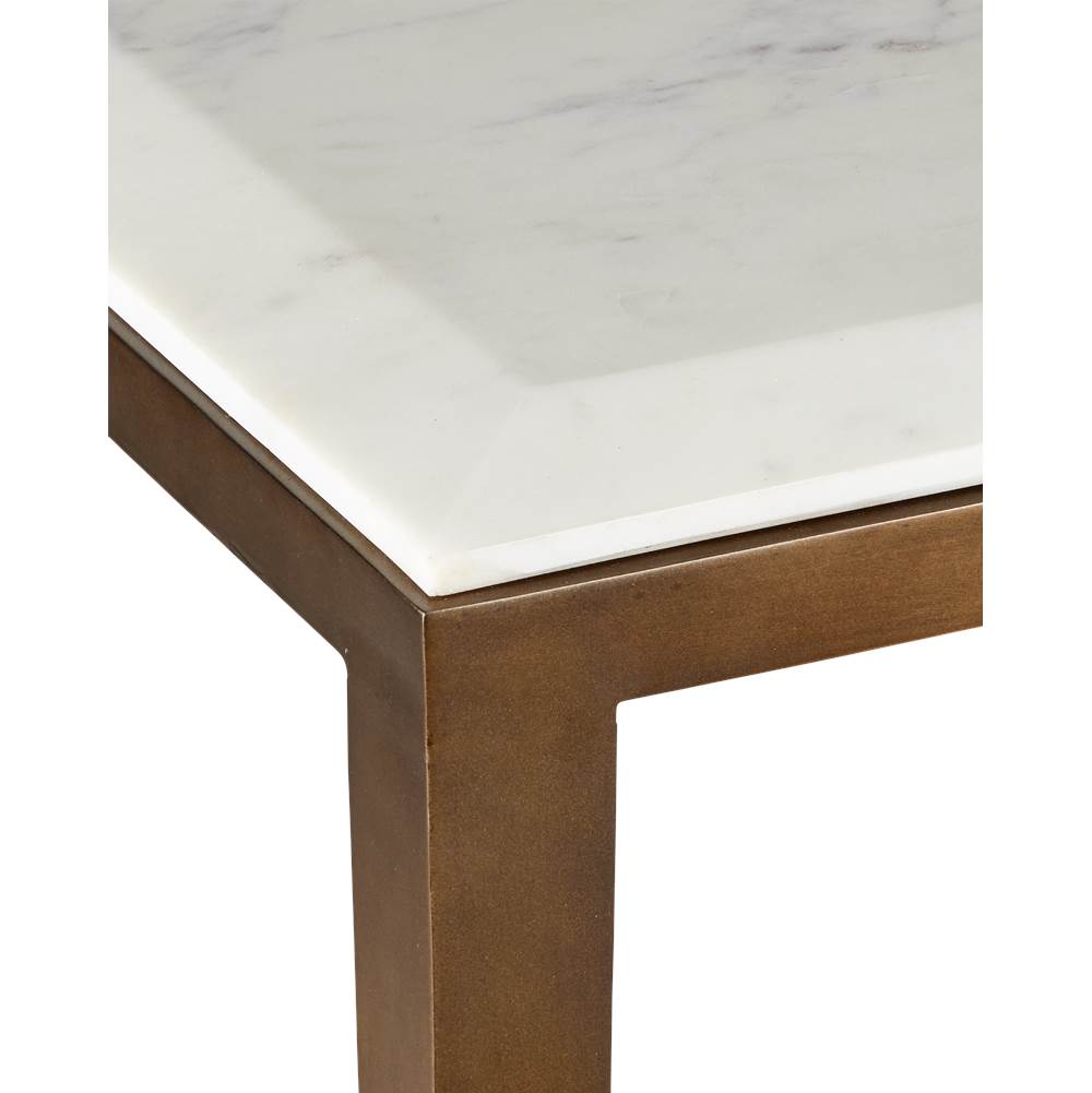 Currey And Company  Oblique Marble Console Table