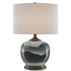 Currey And Company 6000-0109 White,Green,Antique Brass Boreal Table Lamp Image 9