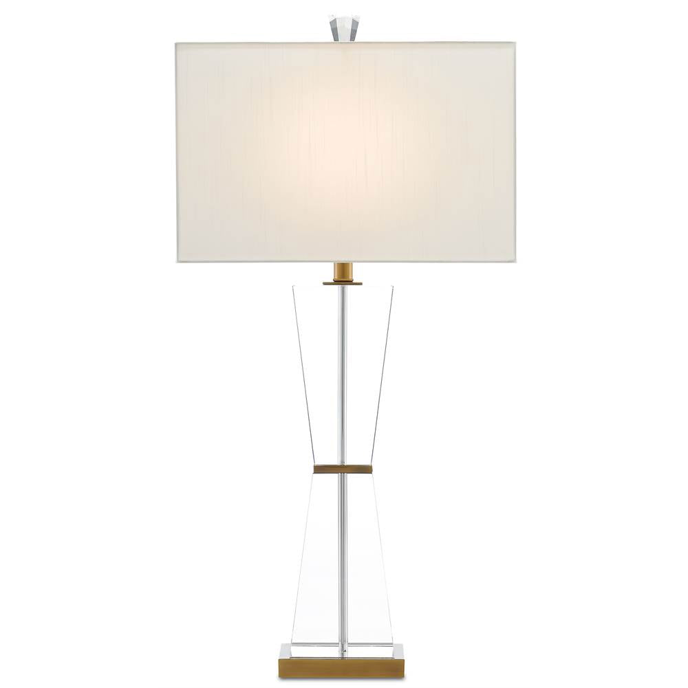 Currey And Company 6000-0210 Clear,Antique Brass Laelia Table Lamp Image 1