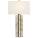 Currey And Company 6000-0250 Marble,Antique Brass Khalil Table Lamp Image 1