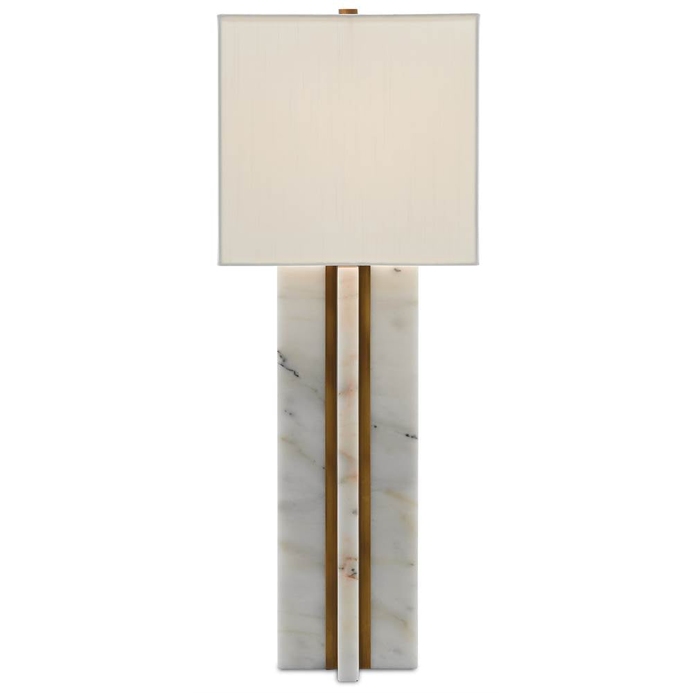 Currey And Company 6000-0250 Marble,Antique Brass Khalil Table Lamp Image 8