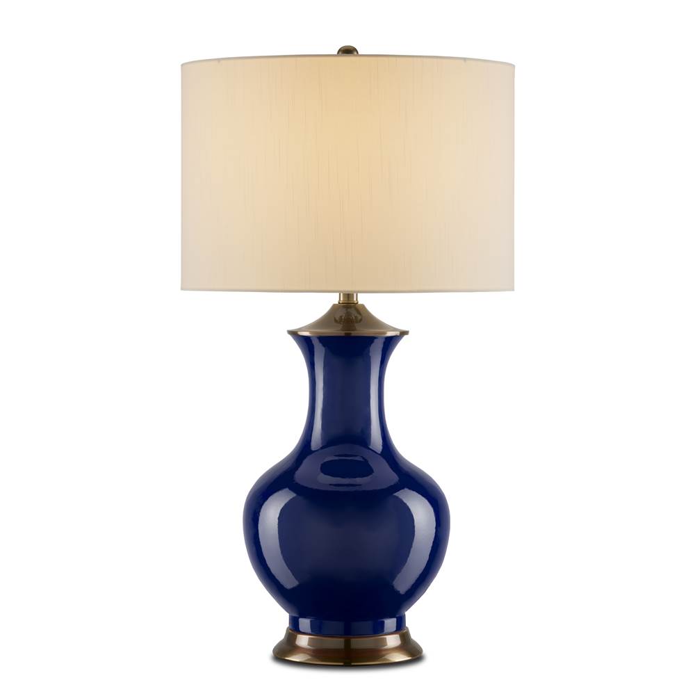 Currey And Company 6000-0841 Blue,Antique Brass Lilou Blue Table Lamp Image 1