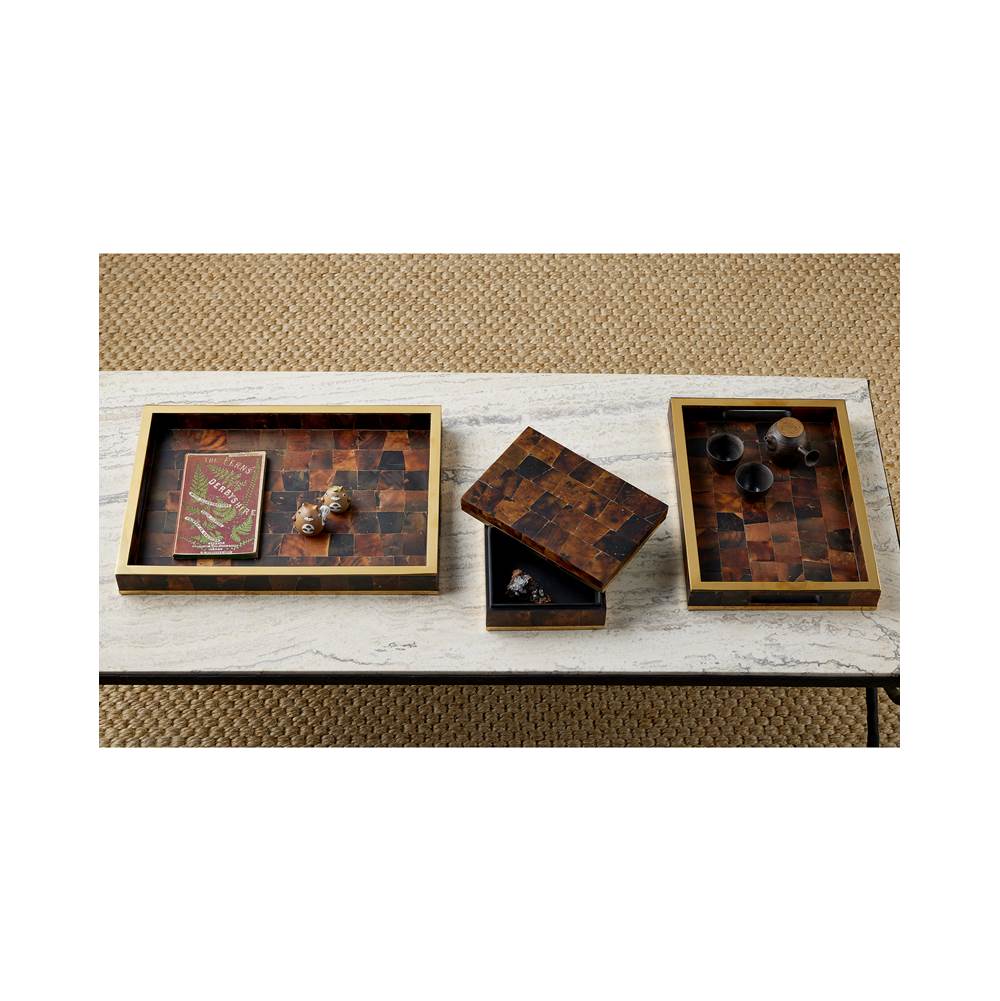 Currey And Company 1200-1022  Casey Brown Tray Set Of 2 Image 3