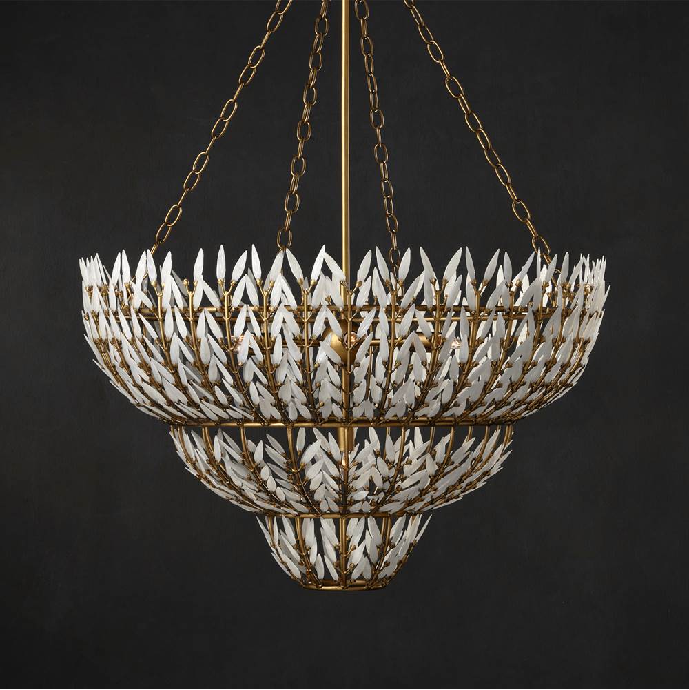 Currey And Company 9000-1099 Brass,White Magnum Opus Large Chandelier Image 2