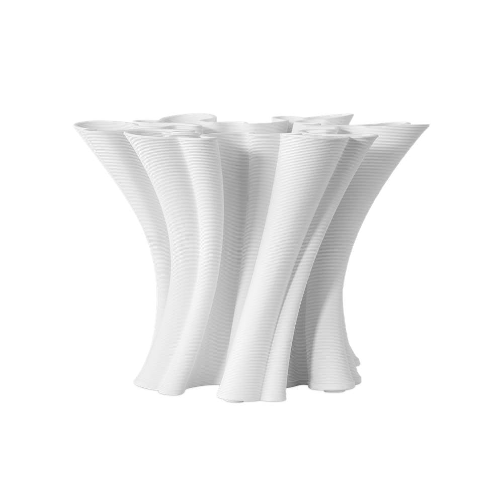 Currey And Company 1200-0935 White Godet Twist White Vase Image 4