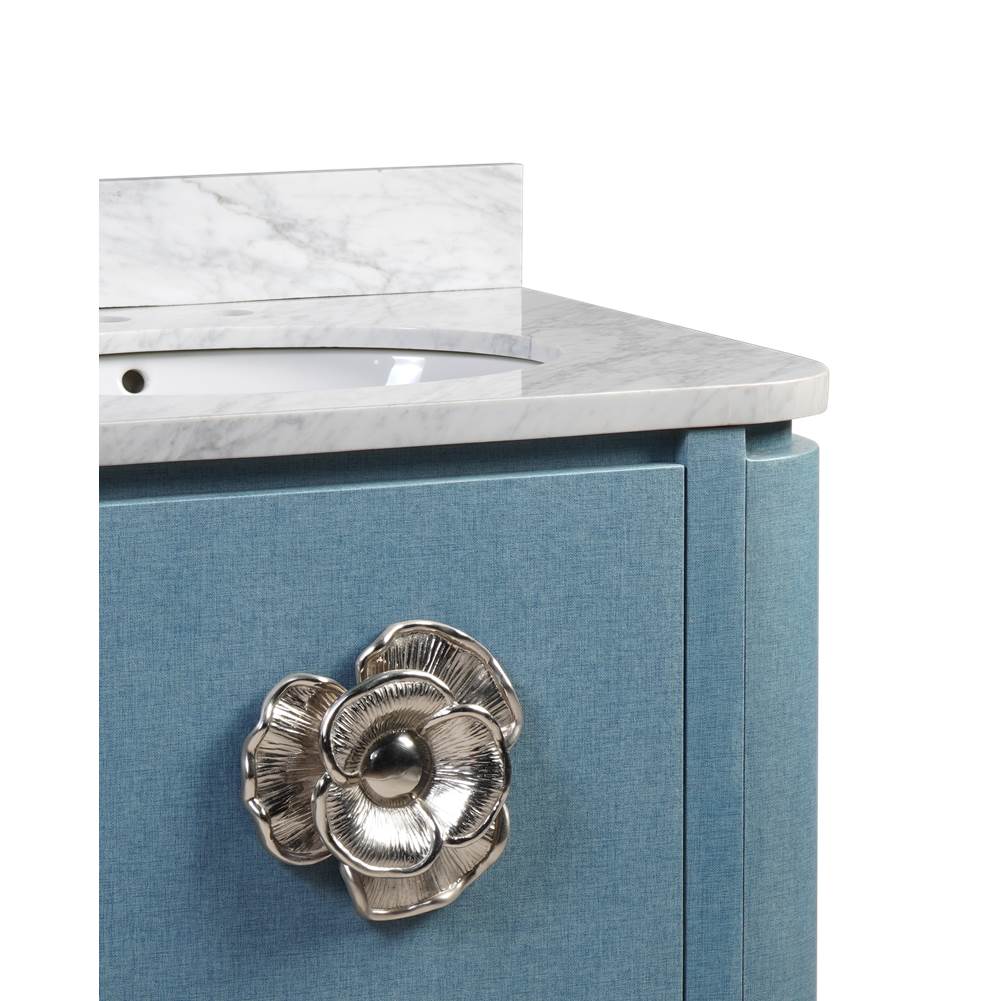 Currey And Company Briallen 36'' Blue Vanity With Oval Undermount Sink