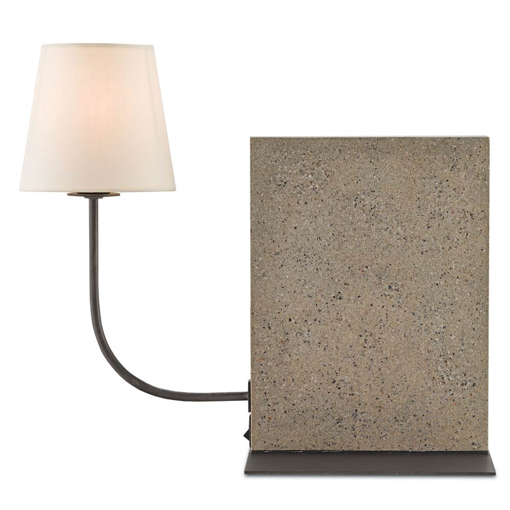 Currey And Company 6555 Polished Concrete,Aged Steel Oldknow Bookcase Lamp Image 9