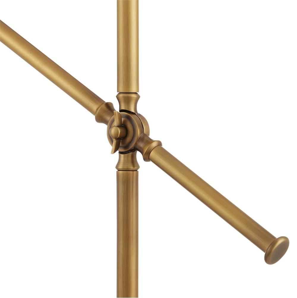 Currey And Company 8000-0134 Antique Brass,White Repertoire Brass Floor Lamp Image 3