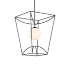 Currey And Company 9500-0012 Black,White Rochefort Medium Lantern Image 4