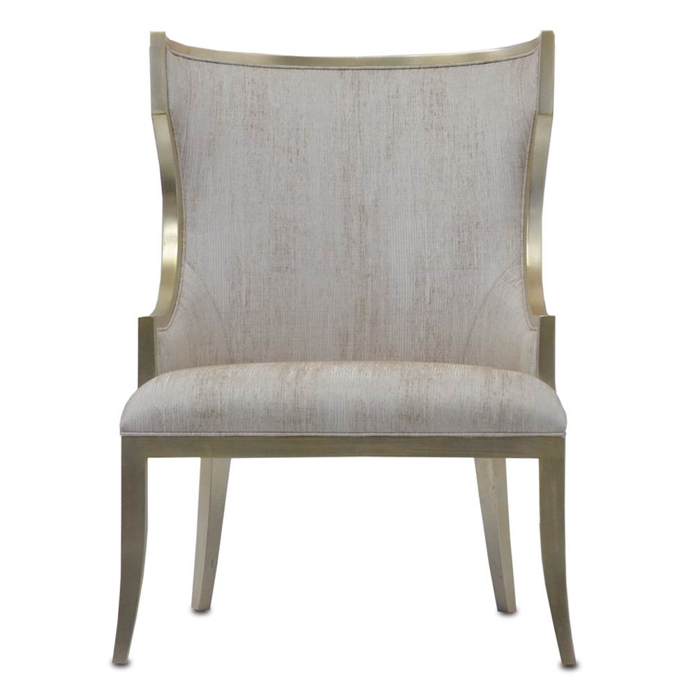 Currey And Company 7000-0642 Silver,Fresh File Linen Garson Silver Linen Chair Image 1