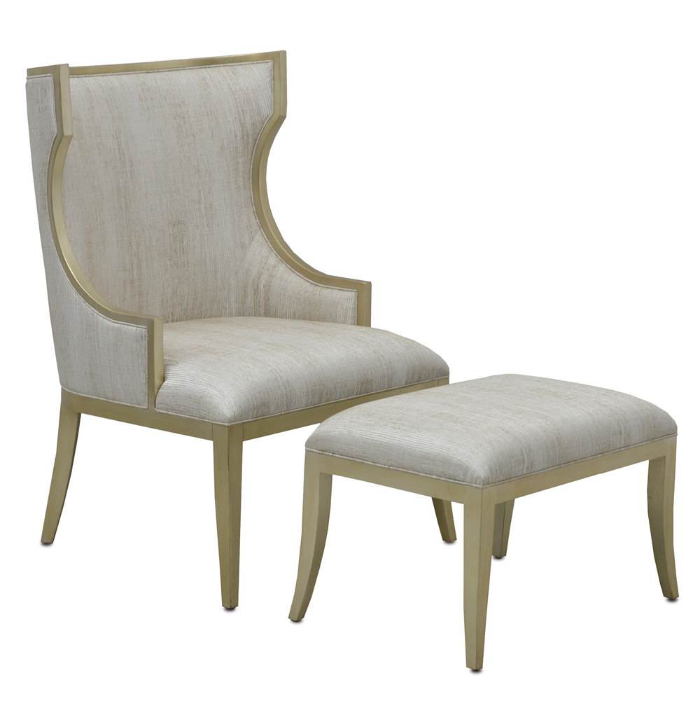 Currey And Company 7000-0642 Silver,Fresh File Linen Garson Silver Linen Chair Image 2