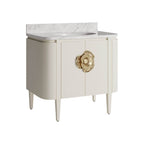 Currey And Company 3800-0016 White Briallen 36'' White Vanity With Oval Undermount Sink Image 5