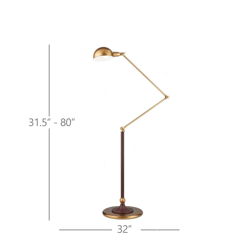Currey And Company 8000-0162 Antique Brass,Brownish Red Libretto Floor Lamp Image 2