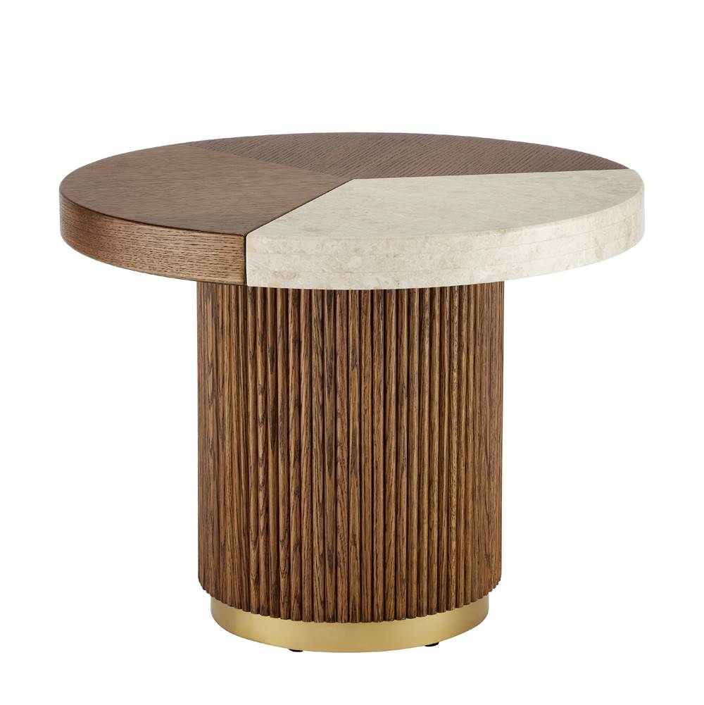 Currey And Company 3000-0262 Morel Brown,Natural,Polished Brass Dakota Small Cocktail Table Image 1