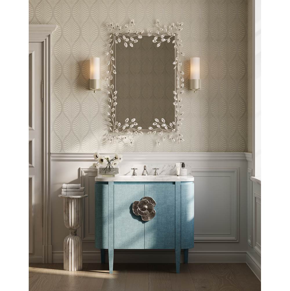Currey And Company 3800-0015 Blue Briallen 36'' Blue Vanity With Oval Undermount Sink Image 2