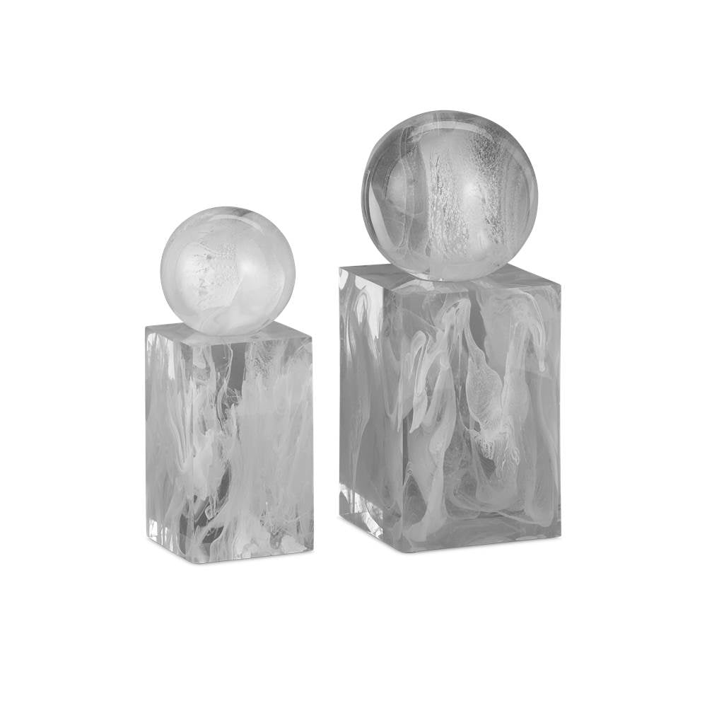 Currey And Company 1200-0908 White Swirl Nova White Objects Set Of 2 Image 3