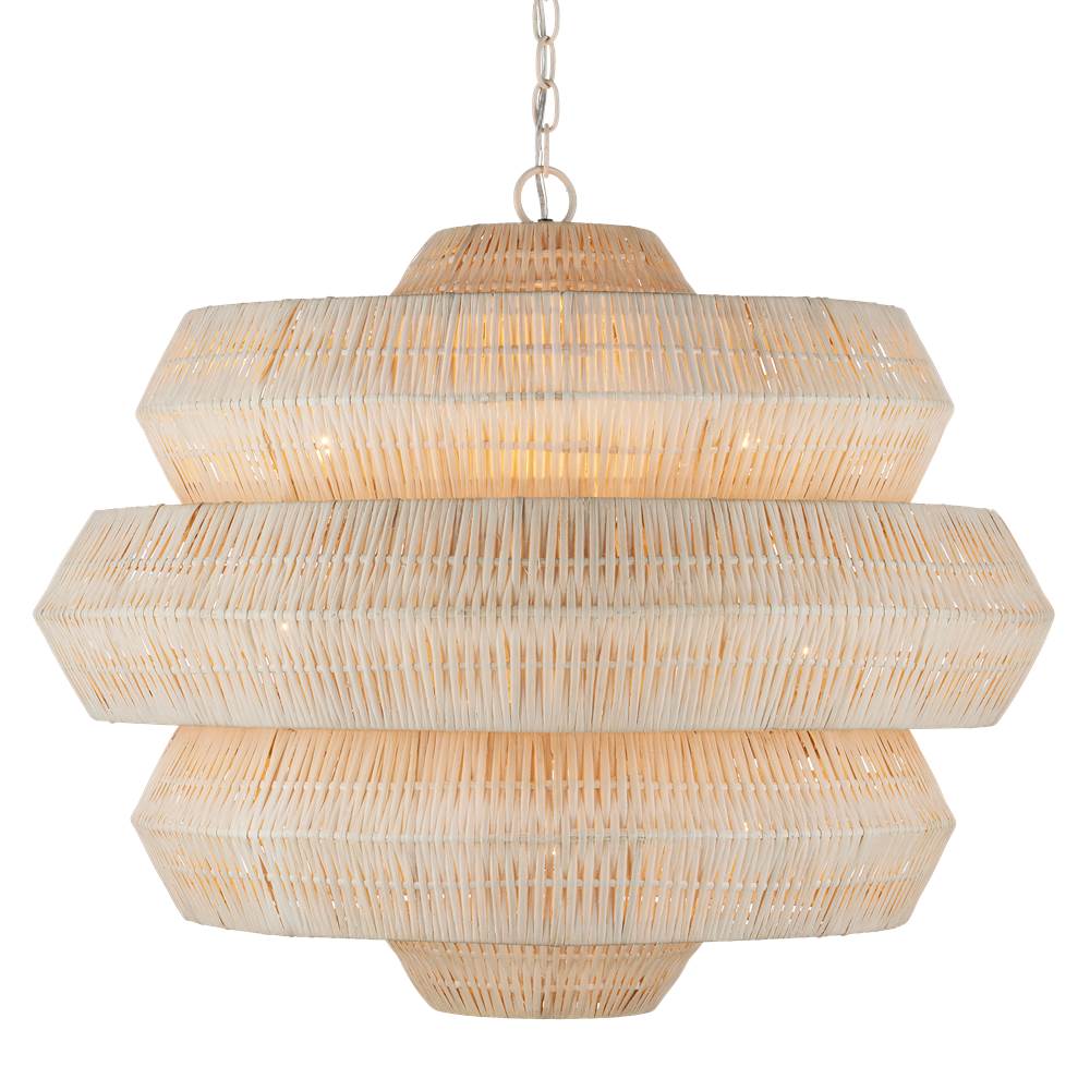 Currey And Company 9000-1134 Bleached,Snow White Antibes Medium White Chandelier Image 1