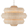 Currey And Company 9000-1134 Bleached,Snow White Antibes Medium White Chandelier Image 1