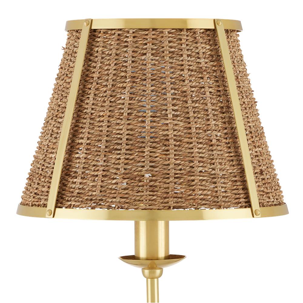 Currey And Company 8000-0141 Polished Brass,Natural Deauville Floor Lamp Image 2