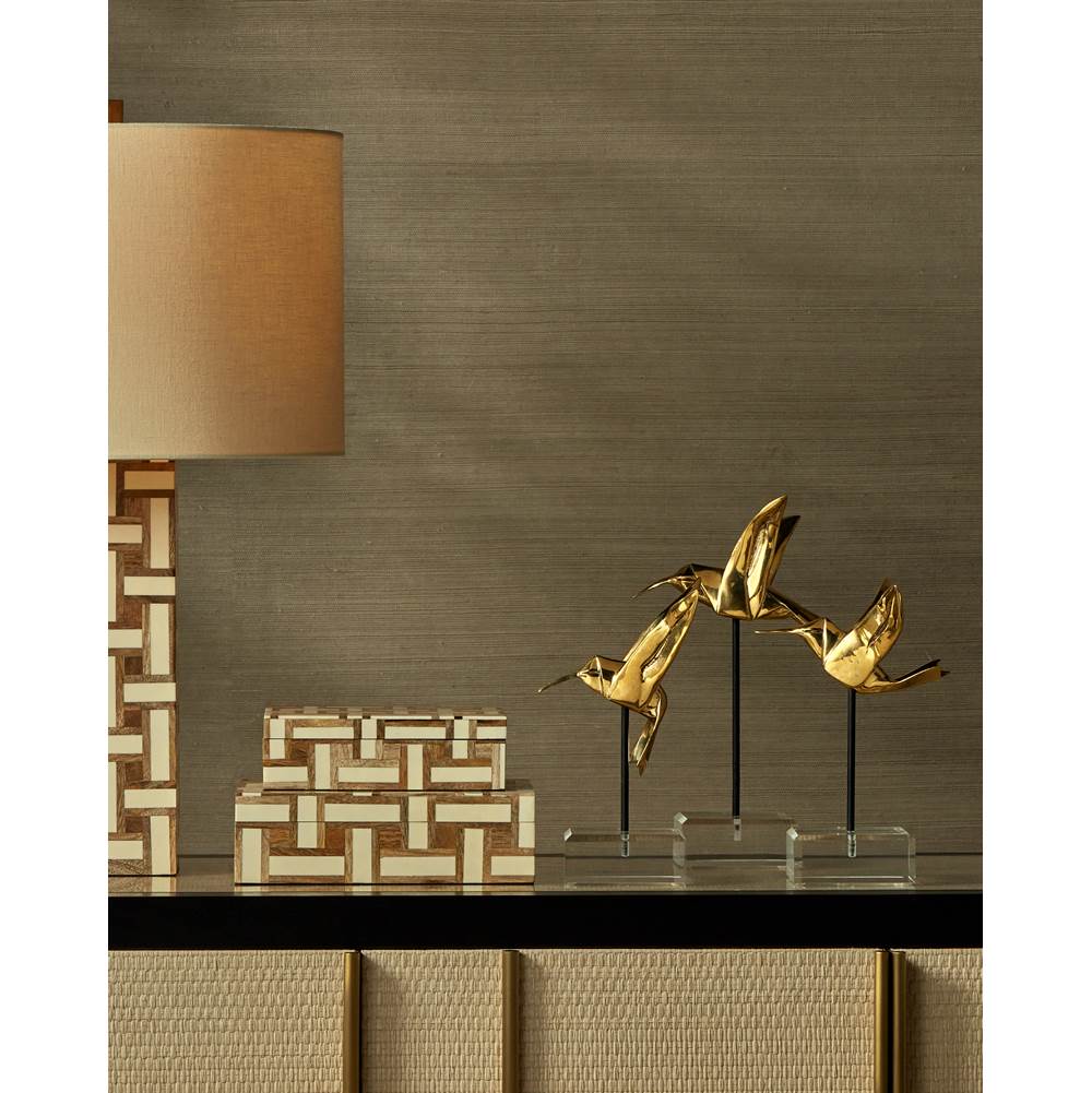 Currey And Company 1200-0903 Gold,Black,Clear Gold Hummingbirds Set Of 3 Image 2