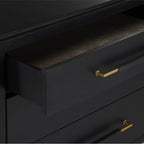 Currey And Company 3000-0250 Black Lacquered Linen,Champagne Verona Black Three-drawer Chest Image 2