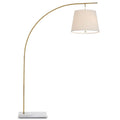 Currey And Company 8000-0117 Antique Brass,White Cloister Brass Floor Lamp Image 1