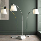 Currey And Company 8000-0117 Antique Brass,White Cloister Brass Floor Lamp Image 2