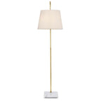 Currey And Company 8000-0117 Antique Brass,White Cloister Brass Floor Lamp Image 3