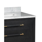 Currey And Company  Verona 36'' Black Linen Vanity With Rectangular Undermount Sink